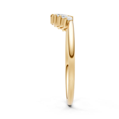 Curved Prong Bar Tapered Baguette Half Band