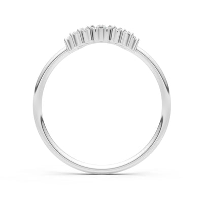 Curved Prong Bar Tapered Baguette Half Band