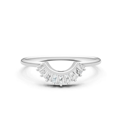 Curved Prong Bar Tapered Baguette Half Band