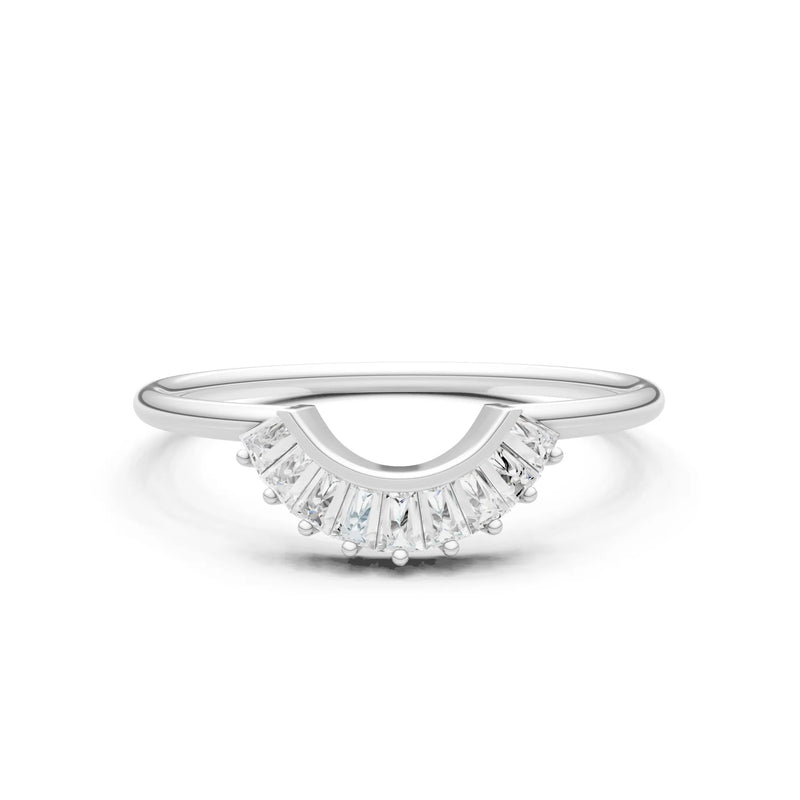 Curved Prong Bar Tapered Baguette Half Band