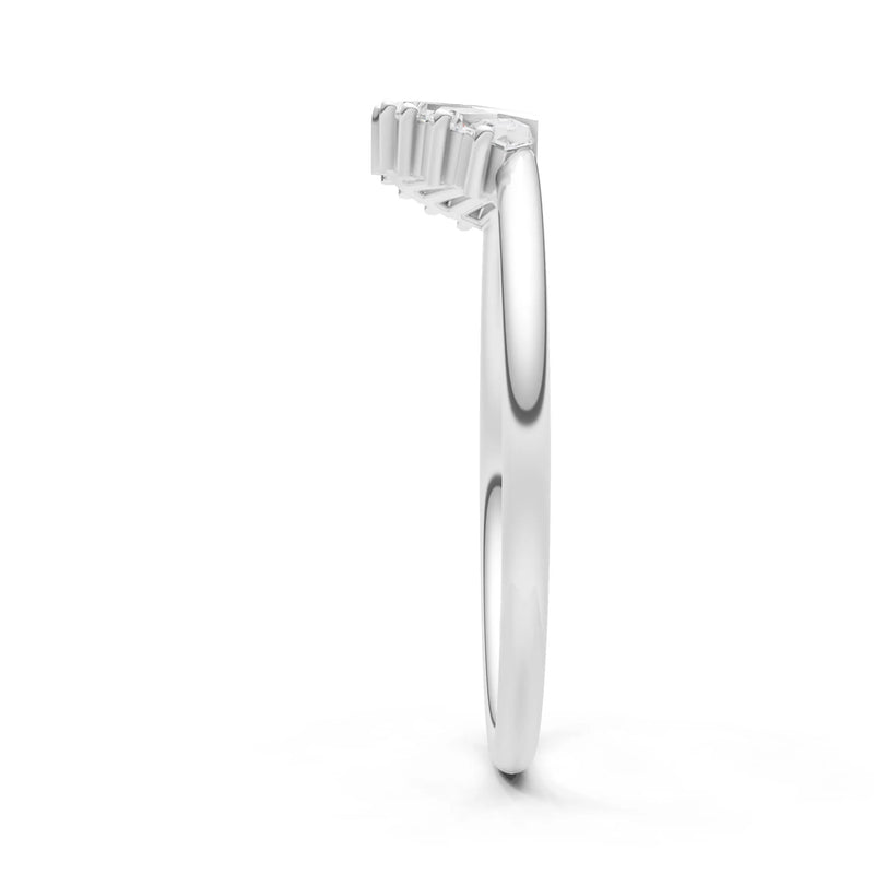 Curved Prong Bar Tapered Baguette Half Band