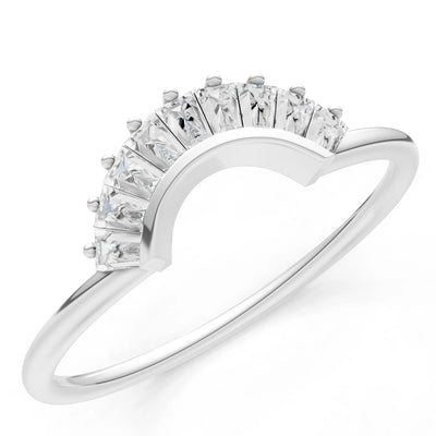 Curved Prong Bar Tapered Baguette Half Band