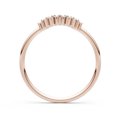 Curved Prong Bar Tapered Baguette Half Band