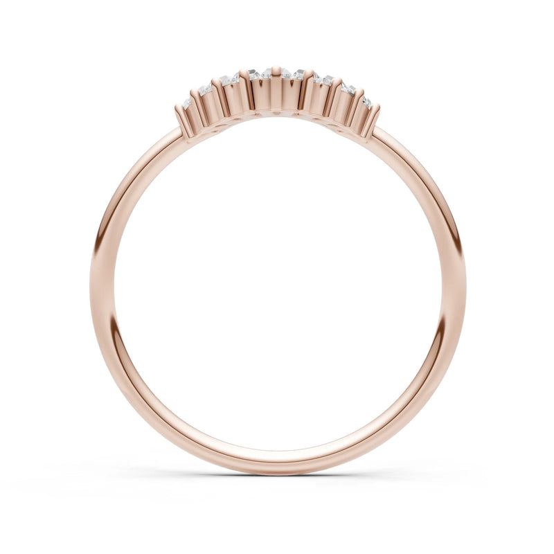 Curved Prong Bar Tapered Baguette Half Band