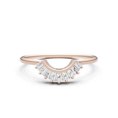 Curved Prong Bar Tapered Baguette Half Band