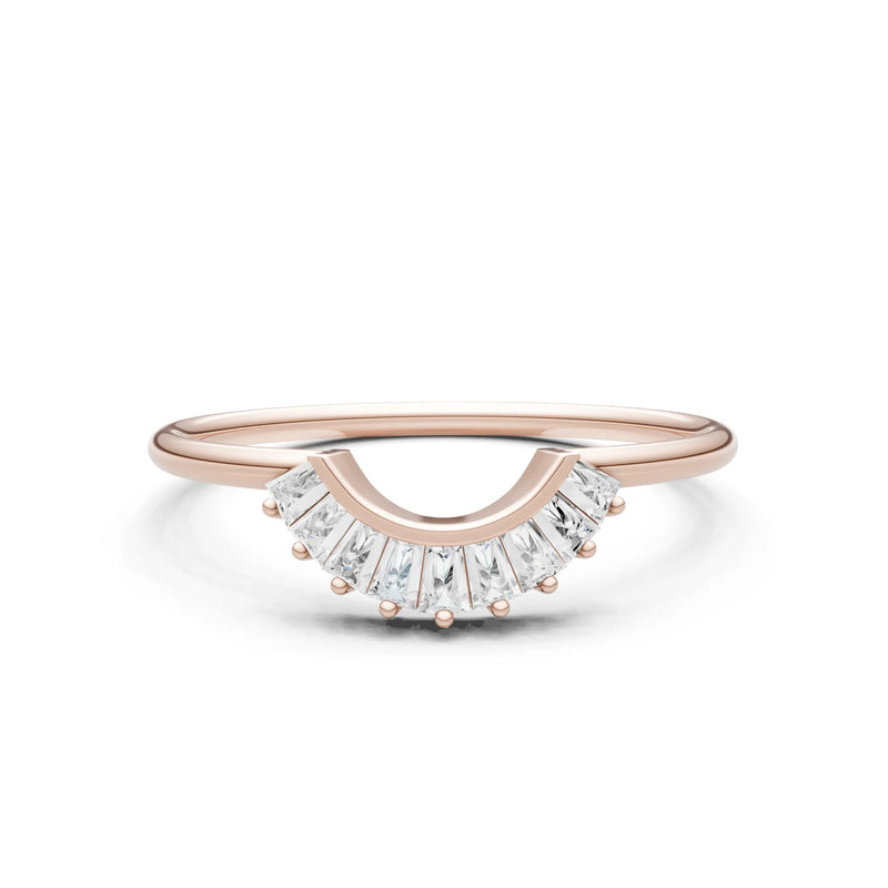 Curved Prong Bar Tapered Baguette Half Band