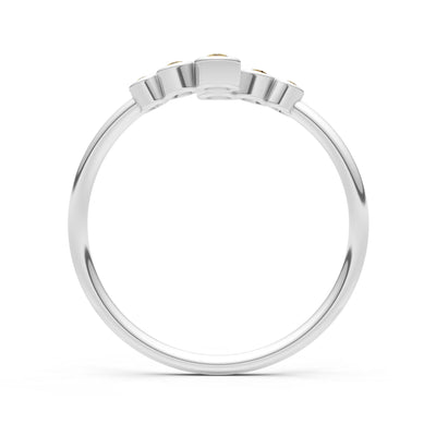 Dainty Graduated Bubble Bar Round Gemstone Half Band