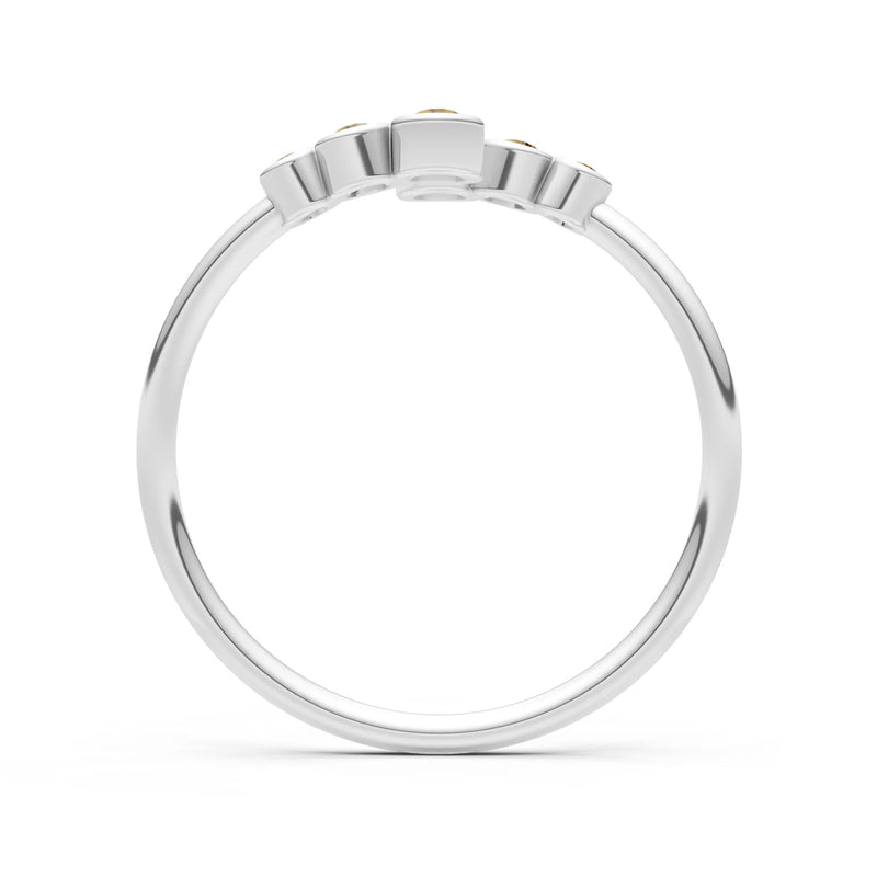 Dainty Graduated Bubble Bar Round Gemstone Half Band