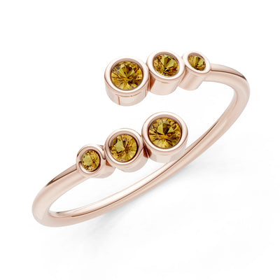 Dainty Graduated Bubble Bar Round Gemstone Half Band