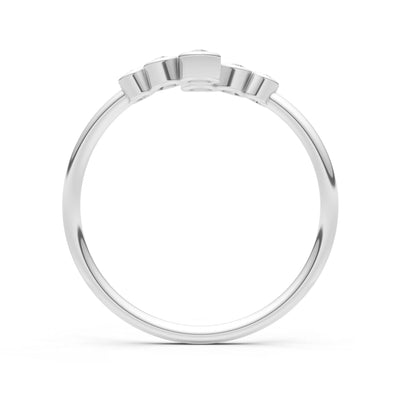 Dainty Graduated Bubble Bar Round Gemstone Half Band