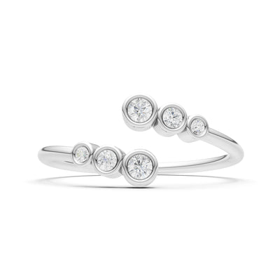 Dainty Graduated Bubble Bar Round Gemstone Half Band