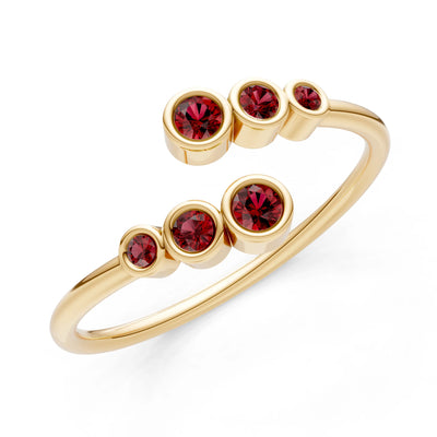 Dainty Graduated Bubble Bar Round Gemstone Half Band