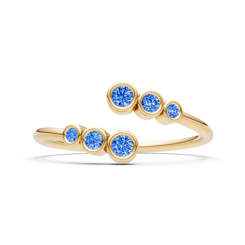 Dainty Graduated Bubble Bar Round Gemstone Half Band