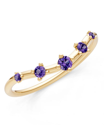 Amethyst Dainty Tiara 5-Stone Round Cut Half Band