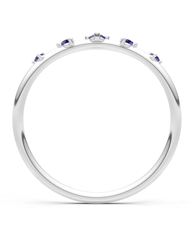 Amethyst Dainty Tiara 5-Stone Round Cut Half Band