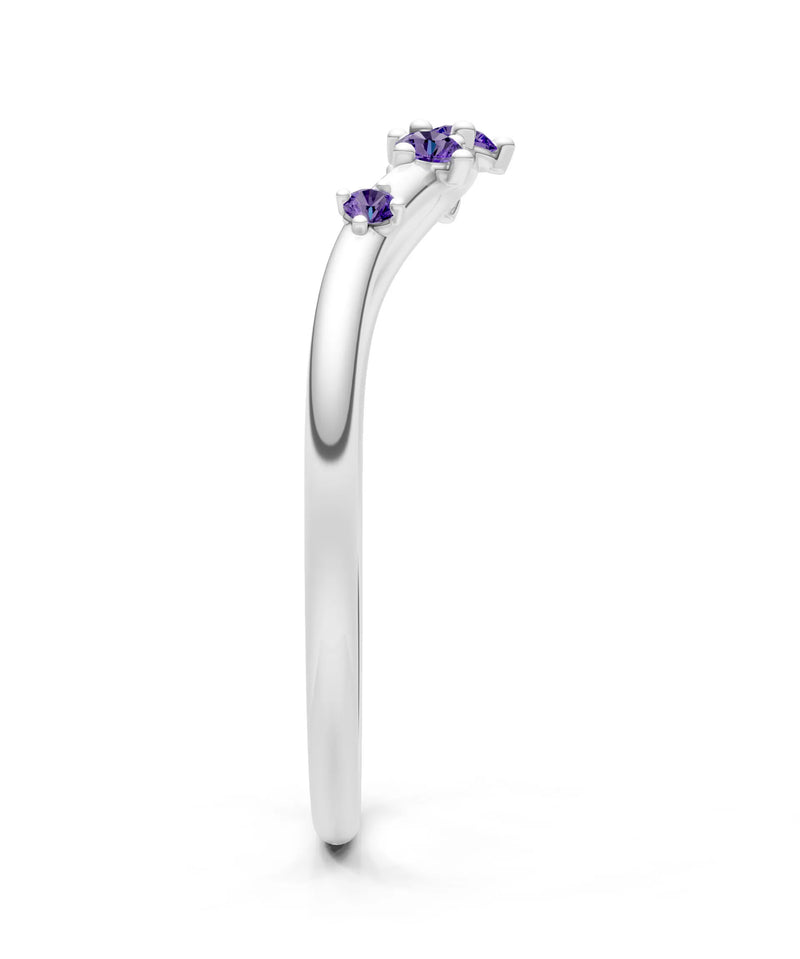 Amethyst Dainty Tiara 5-Stone Round Cut Half Band