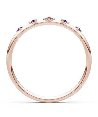 Amethyst Dainty Tiara 5-Stone Round Cut Half Band