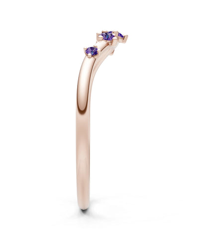 Amethyst Dainty Tiara 5-Stone Round Cut Half Band