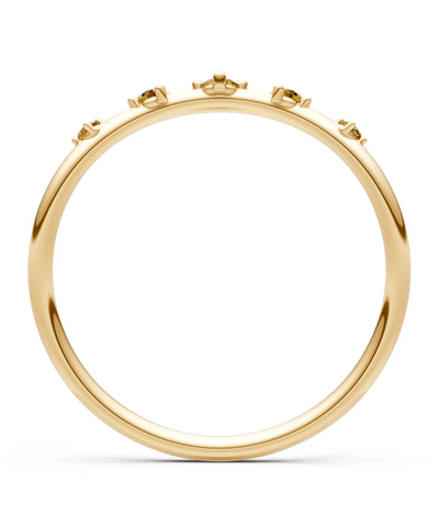 Citrine Dainty Tiara 5-Stone Round Cut Half Band