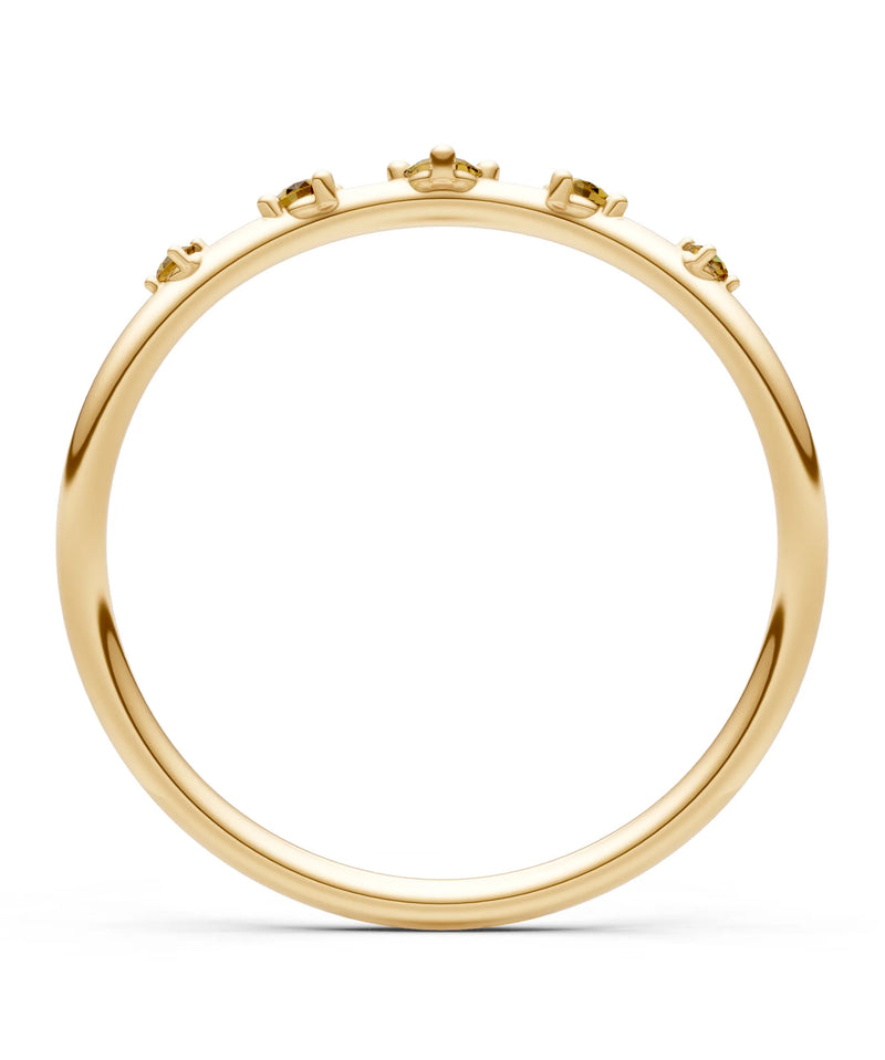 Citrine Dainty Tiara 5-Stone Round Cut Half Band