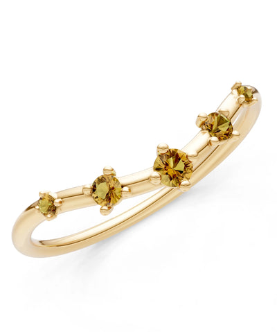 Citrine Dainty Tiara 5-Stone Round Cut Half Band