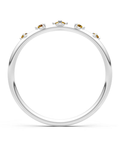 Citrine Dainty Tiara 5-Stone Round Cut Half Band