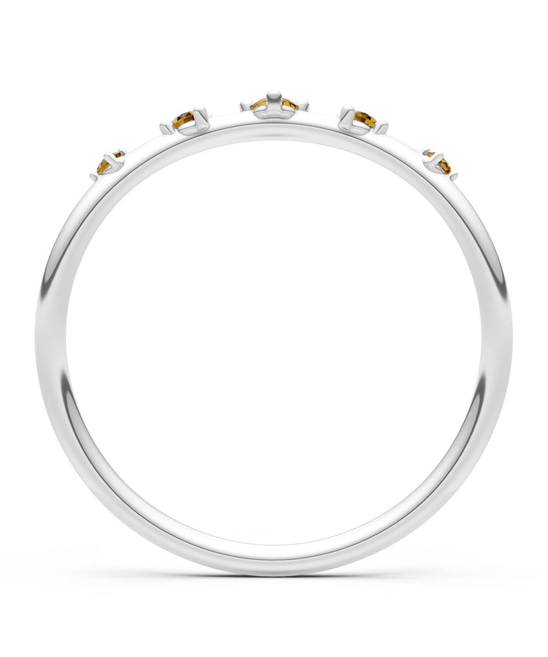 Citrine Dainty Tiara 5-Stone Round Cut Half Band