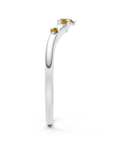 Citrine Dainty Tiara 5-Stone Round Cut Half Band