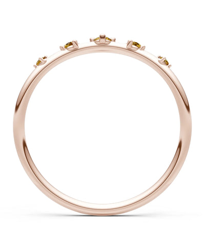 Citrine Dainty Tiara 5-Stone Round Cut Half Band
