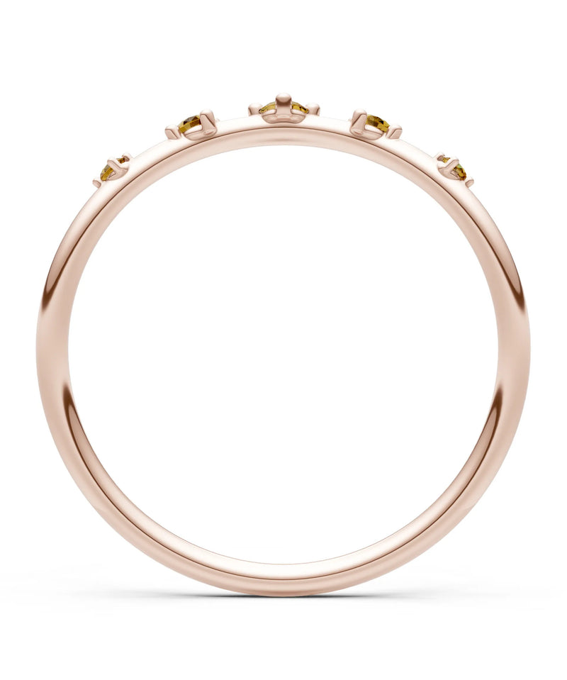 Citrine Dainty Tiara 5-Stone Round Cut Half Band