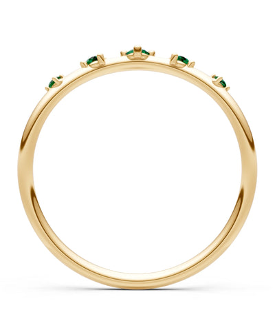 Emerald Dainty Tiara 5-Stone Round Cut Half Band