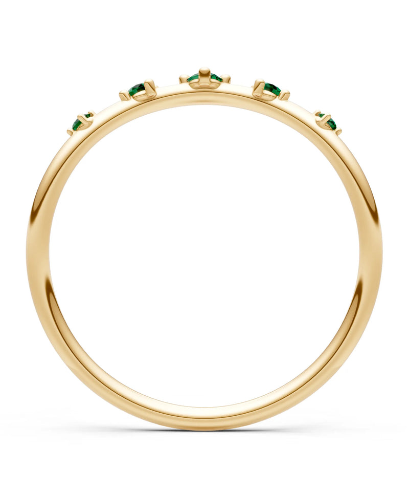 Emerald Dainty Tiara 5-Stone Round Cut Half Band