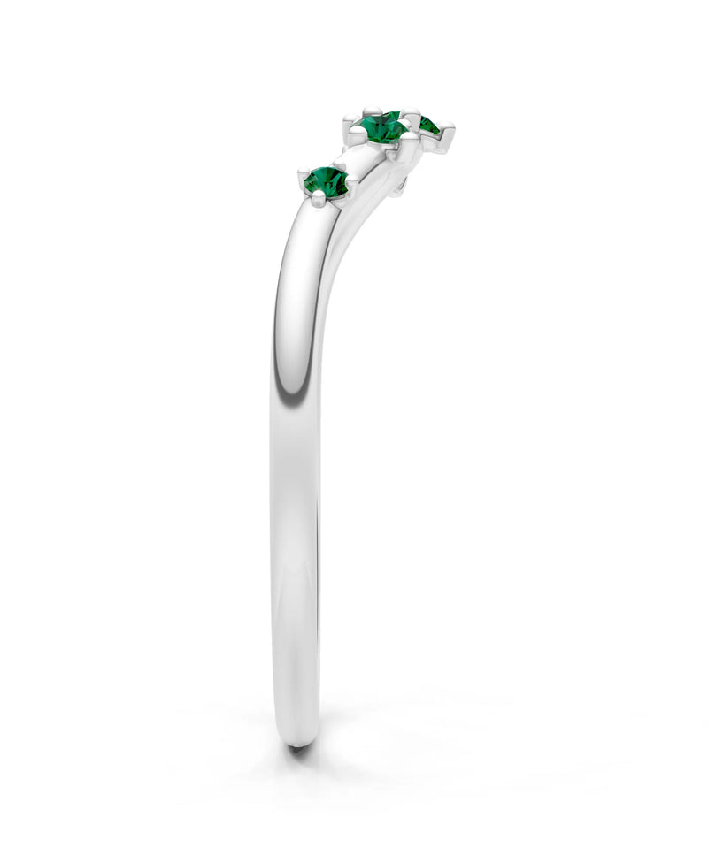 Emerald Dainty Tiara 5-Stone Round Cut Half Band