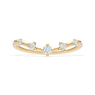 Diamond Dainty Tiara 5-Stone Round Cut Half Band