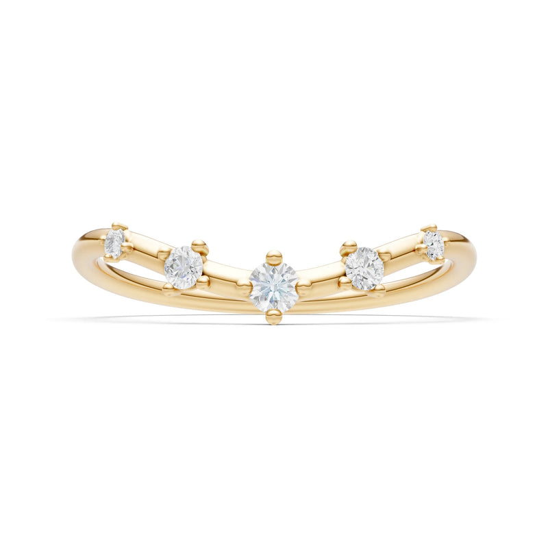 Diamond Dainty Tiara 5-Stone Round Cut Half Band