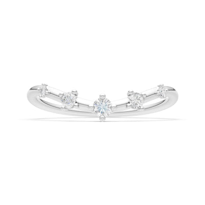 Diamond Dainty Tiara 5-Stone Round Cut Half Band