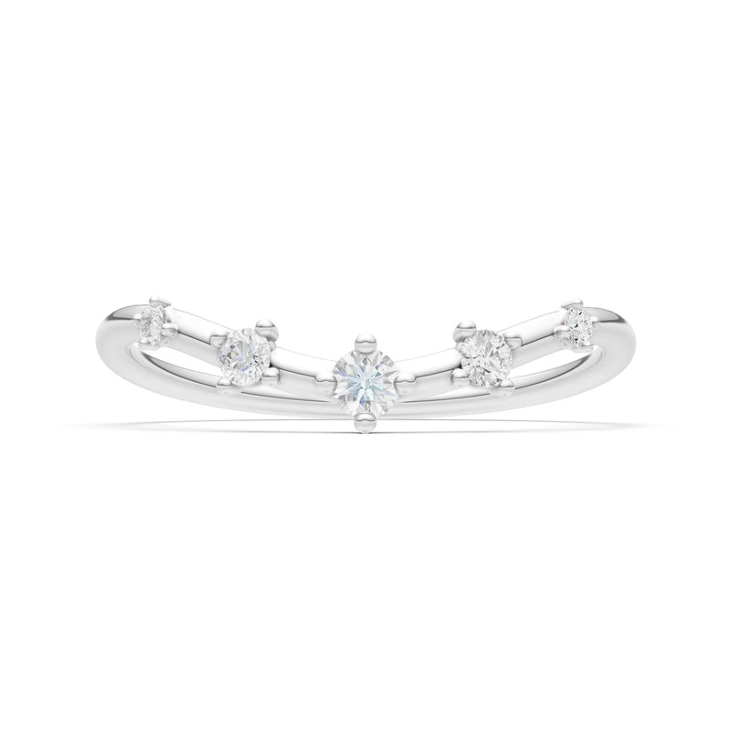 Diamond Dainty Tiara 5-Stone Round Cut Half Band