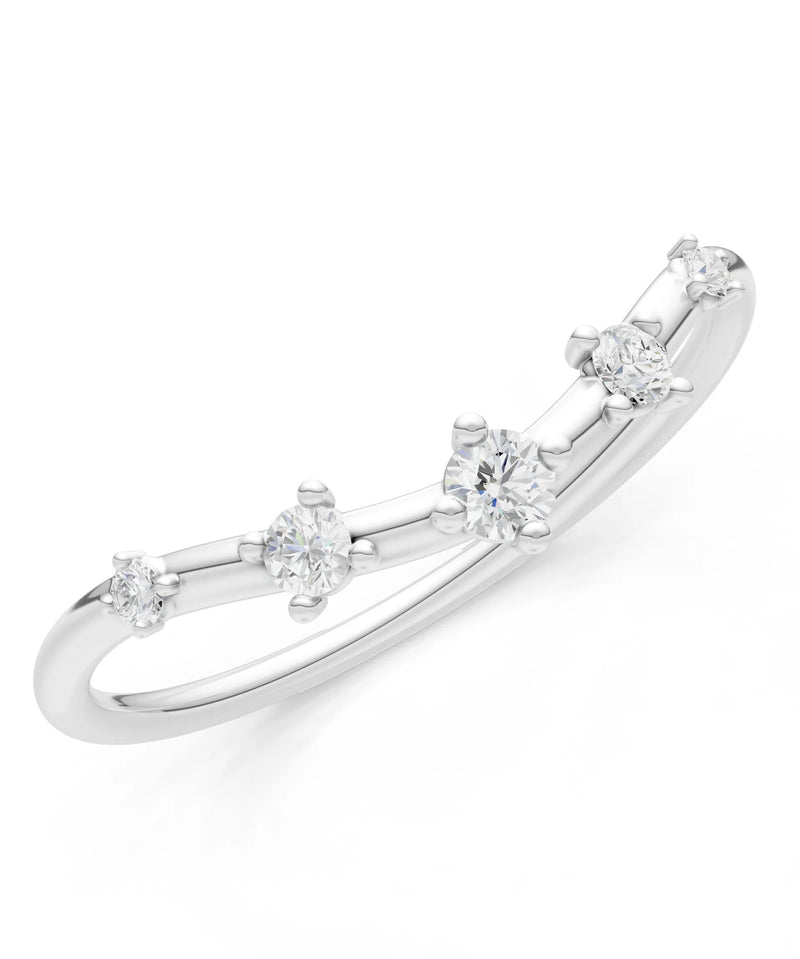 Diamond Dainty Tiara 5-Stone Round Cut Half Band