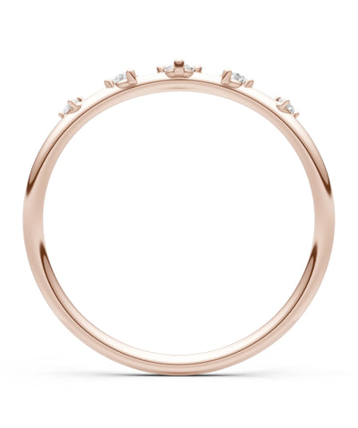 Diamond Dainty Tiara 5-Stone Round Cut Half Band