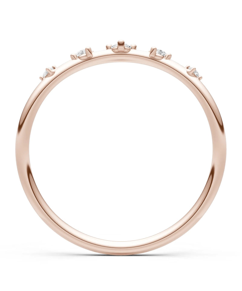 Diamond Dainty Tiara 5-Stone Round Cut Half Band
