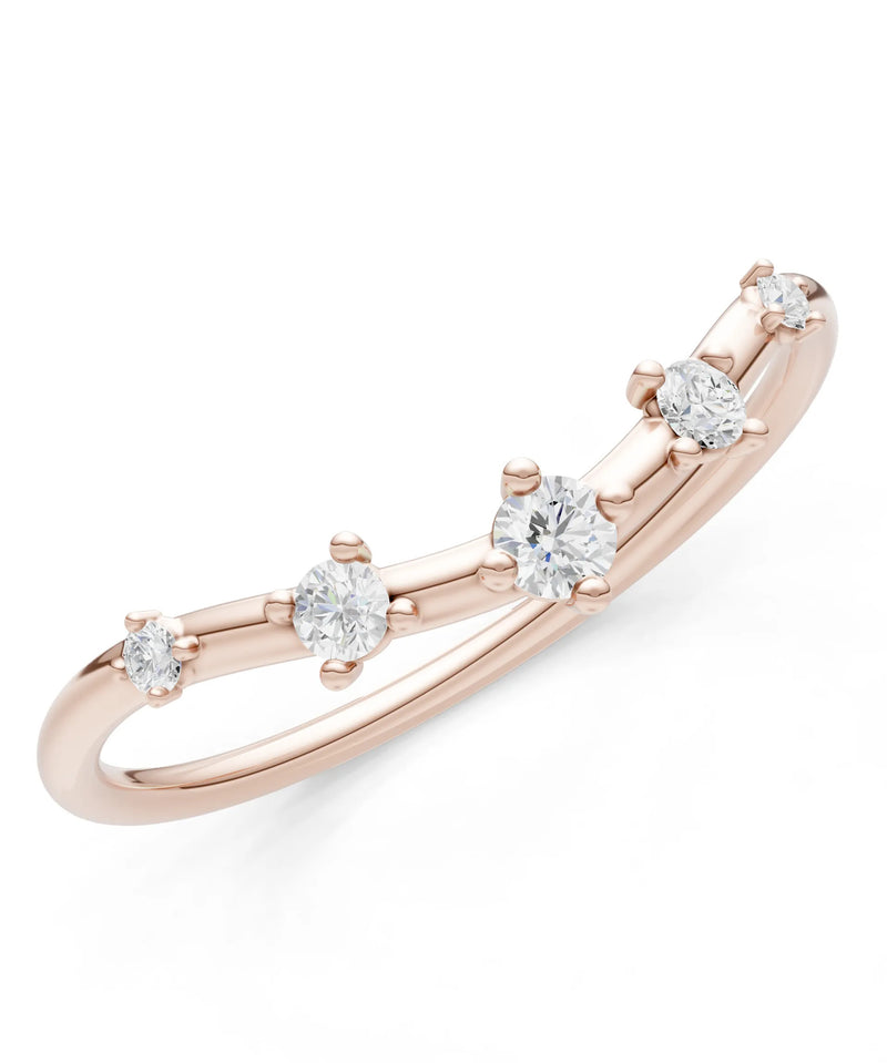 Dainty Tiara Round 5-Stone Half Band