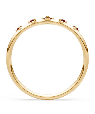 Garnet Dainty Tiara 5-Stone Round Cut Half Band