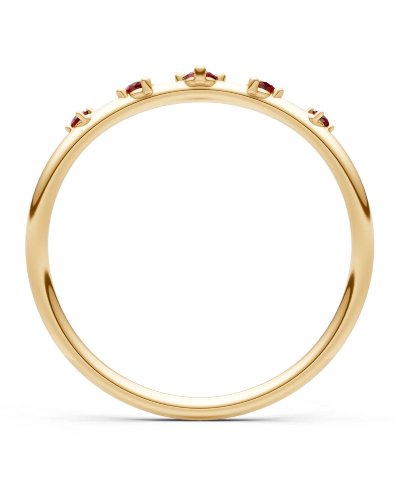 Garnet Dainty Tiara 5-Stone Round Cut Half Band