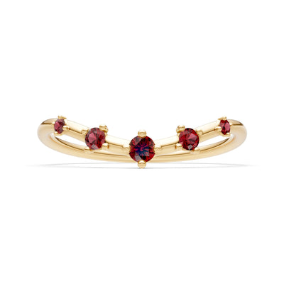 Garnet Dainty Tiara 5-Stone Round Cut Half Band