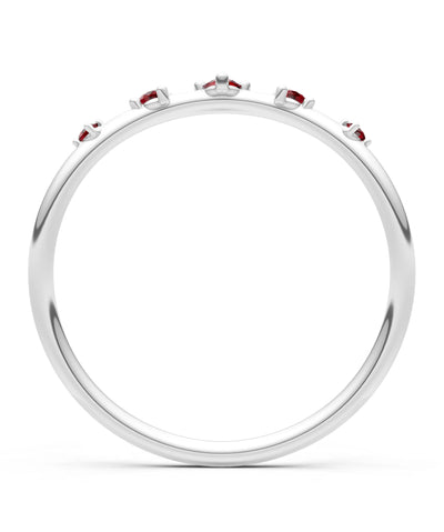 Garnet Dainty Tiara 5-Stone Round Cut Half Band