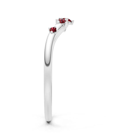 Garnet Dainty Tiara 5-Stone Round Cut Half Band