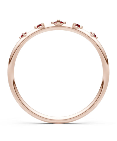 Garnet Dainty Tiara 5-Stone Round Cut Half Band