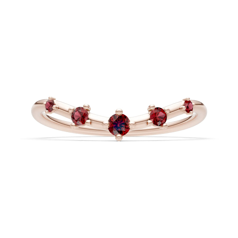 Garnet Dainty Tiara 5-Stone Round Cut Half Band
