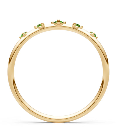 Peridot Dainty Tiara 5-Stone Round Cut Half Band