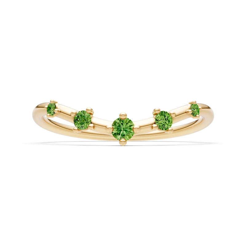 Peridot Dainty Tiara 5-Stone Round Cut Half Band